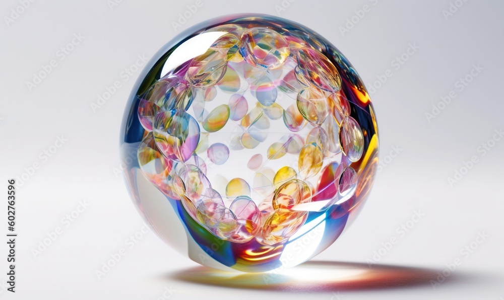 a glass ball with a lot of bubbles inside of it. generative ai a glass ball with a lot of bubbles inside of it. generative ai