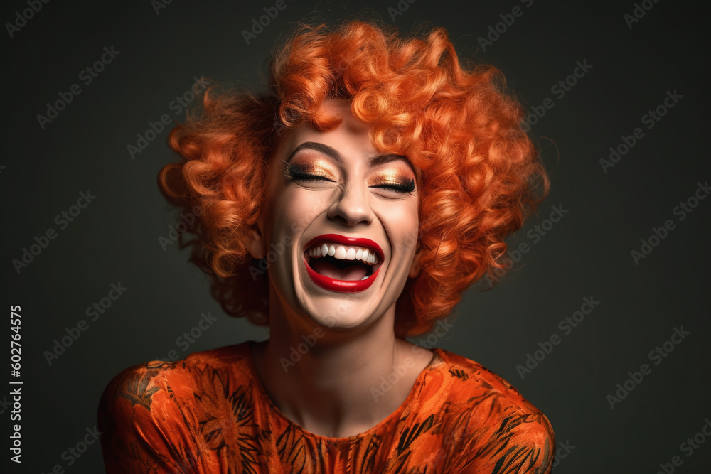 Beautiful Drag Queen in colorfull Outfit, made with generative AI