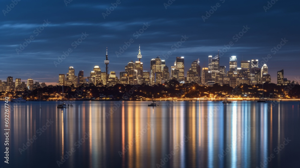 Obraz premium city skyline at night