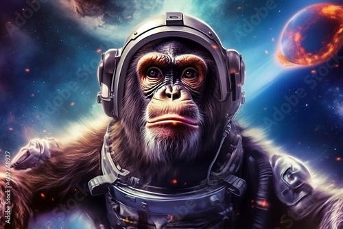 Space Monkey: Galactic Astronaut. Generative AI