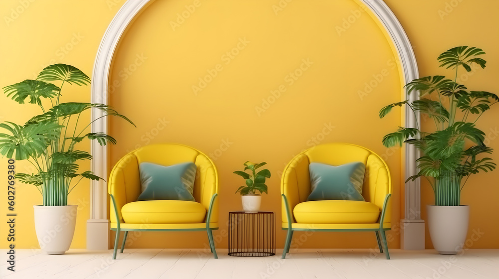 Minimalist Interior of modern interior desige 3D rendering, generative ai Minimalist Interior of modern interior desige 3D rendering, generative ai