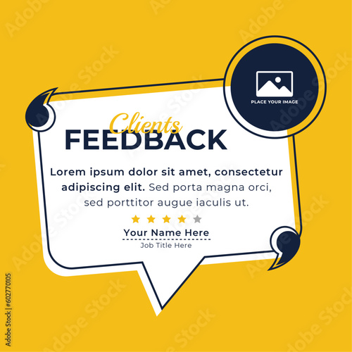 Client or customer service review testimonial social media post, Customer or client service feedback review post design template