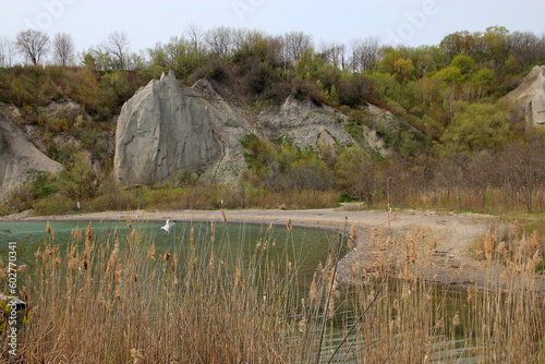 Fotografie Spring landscape with lake and bluffs