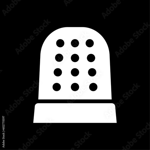 Thimble icon. Protective metal thimble for sewing. Vector Illustration