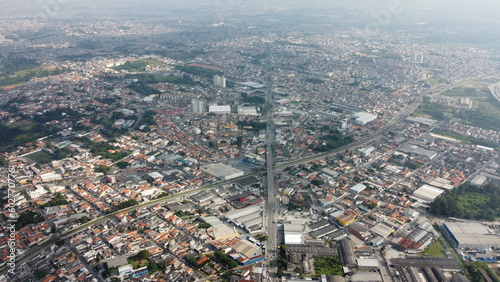 Visão aérea da cidade de Poá em São Paulo, Brasil