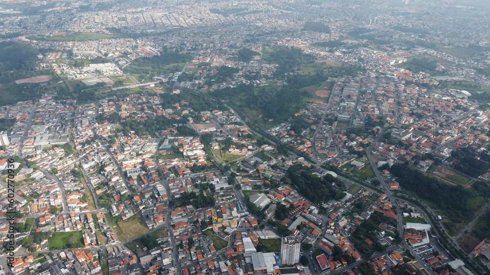 Visão aérea da cidade de Poá,SP, Brasil.