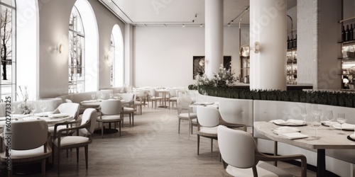 Sophisticated Modern Restaurant Interior AI Generated Generative AI