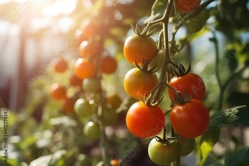 red tomatoes in a greenhouse -Ai