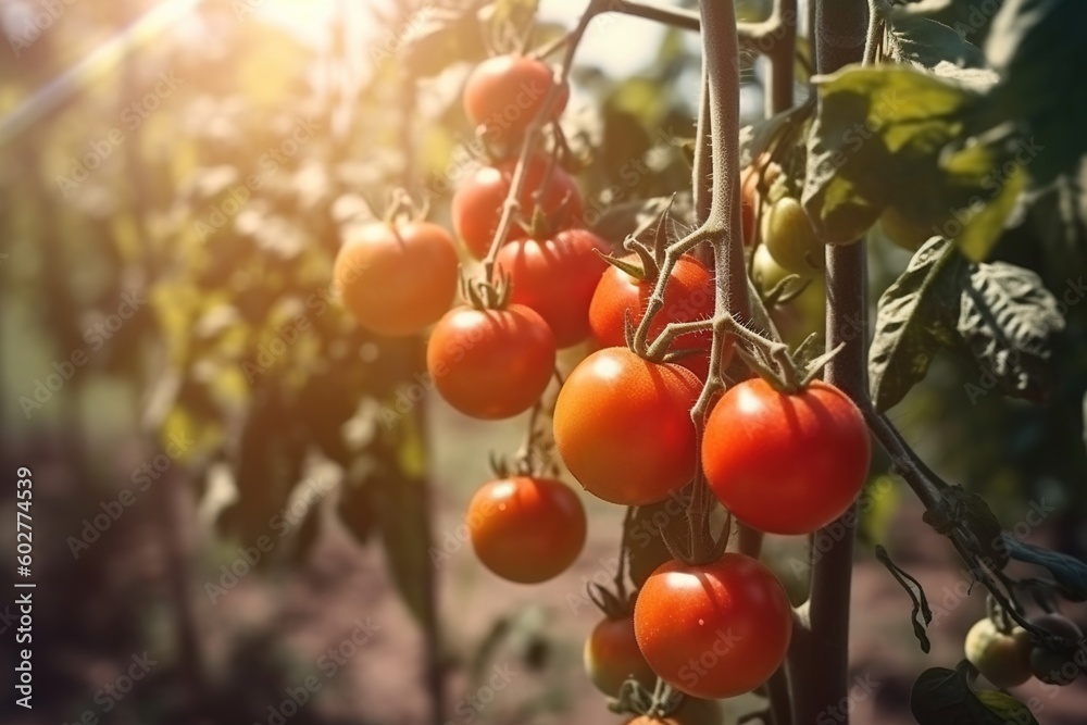 red tomatoes in a greenhouse -Ai