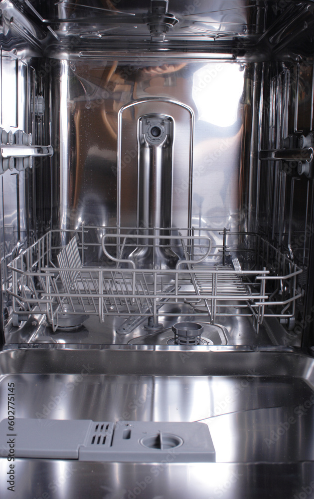 inside of empty and clear dishwasher machine inside of empty and clear dishwasher machine