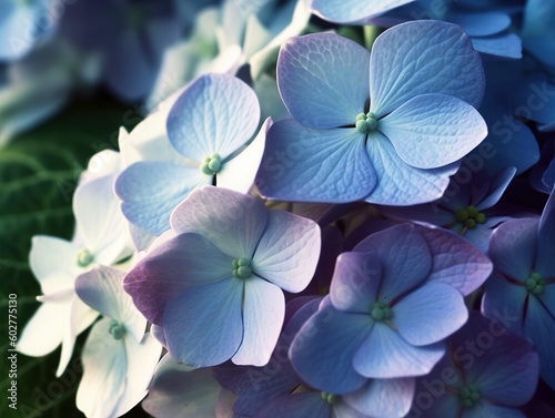 Fresh blue hydrangea flowers  close-up.