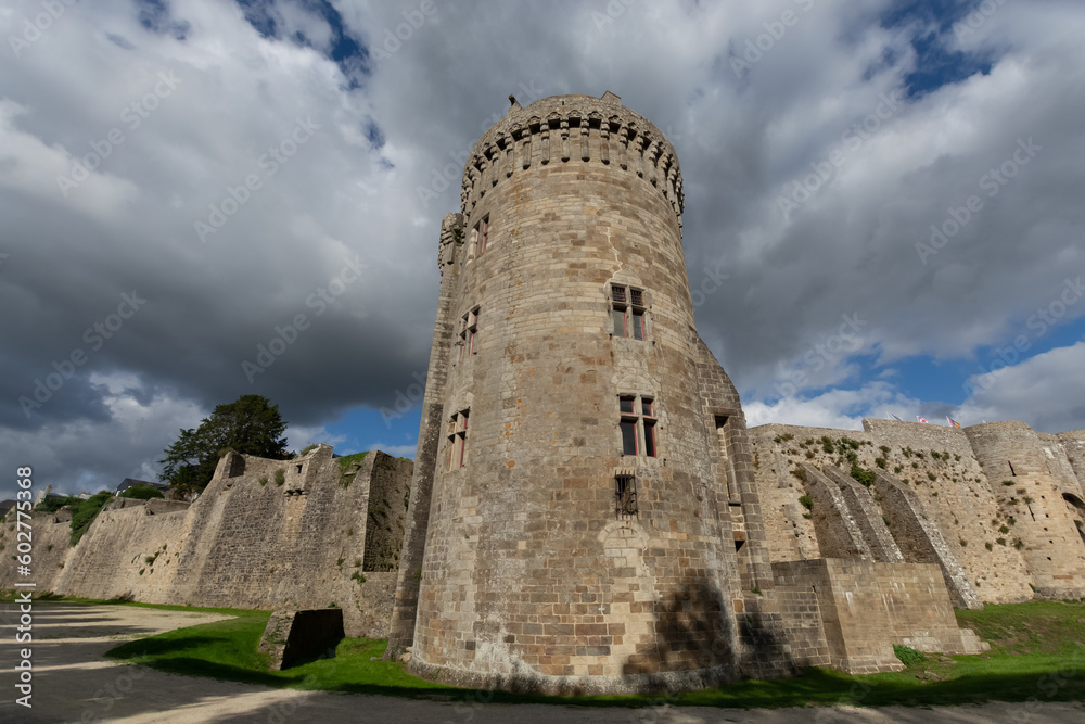 fortified tower of the Dinan castle, France.