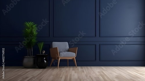 Minimalist Interior of modern interior desige 3D rendering, generative ai