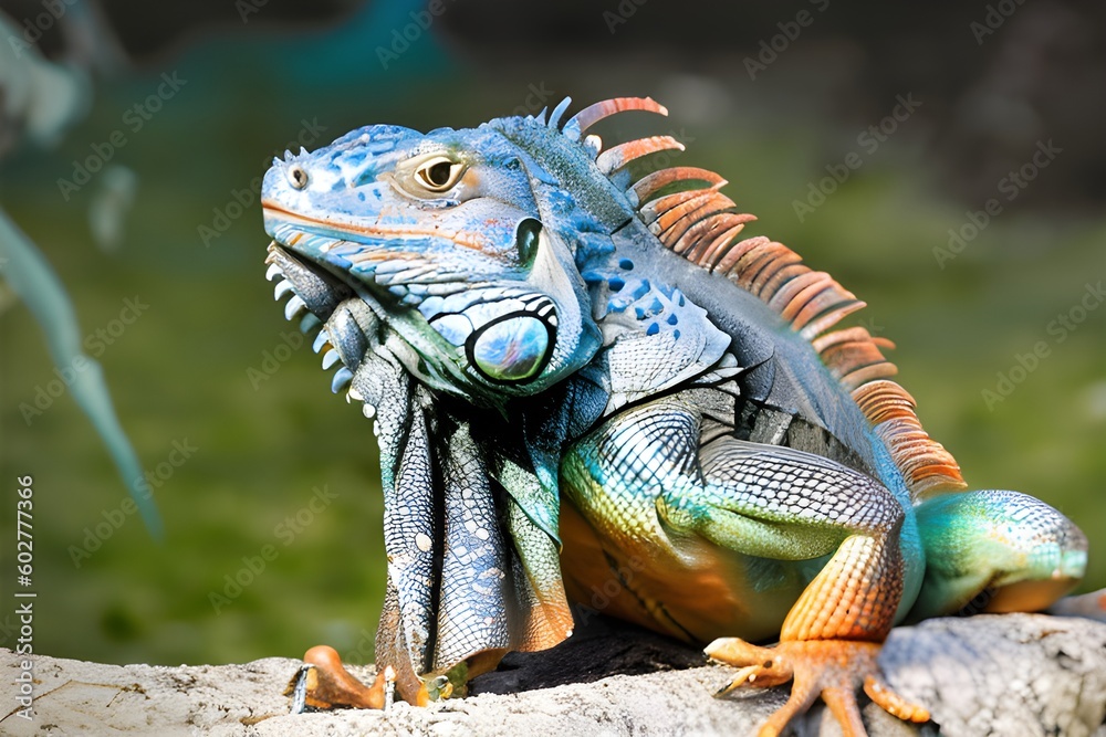 Fototapeta premium iguana on a branch