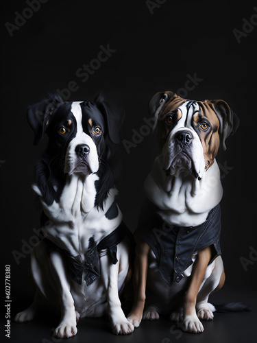 Beautiful cute dogs on a clean background. Home pets. Petfluencers