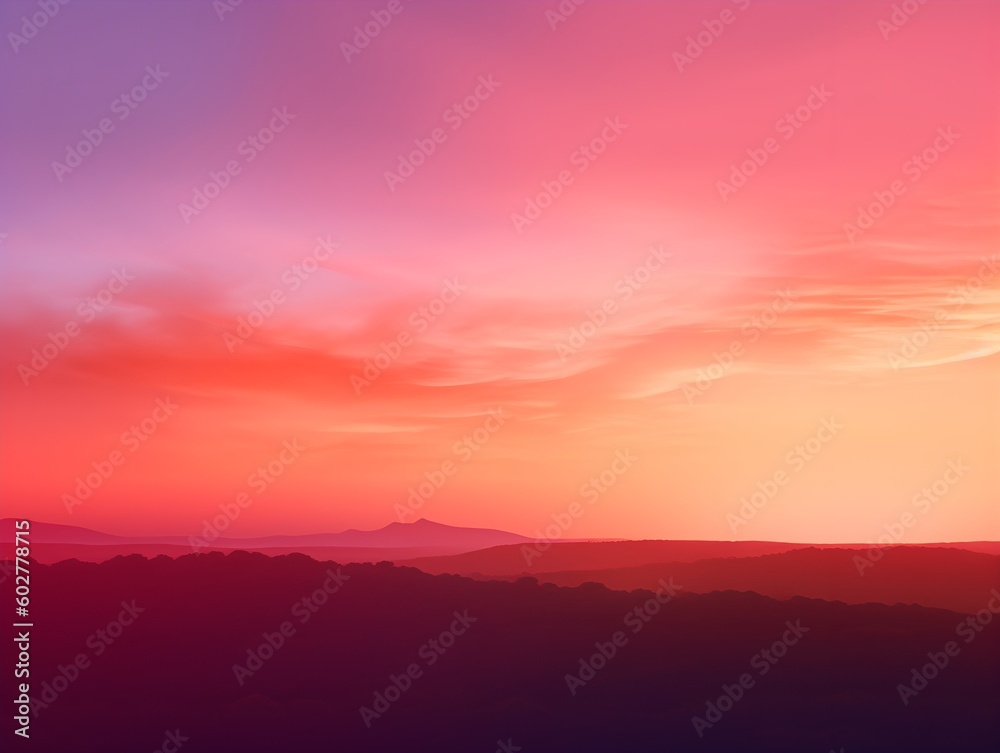 Smooth Gradient of Warm Colors Mimicking Sunset Hues, AI Generated Background