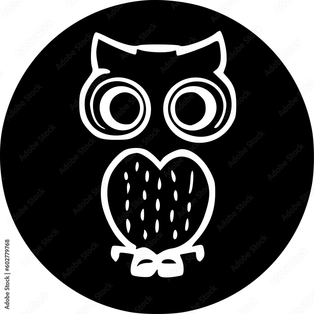 wise amusing owl black simple silhouette vector icon wise amusing owl black simple silhouette vector icon