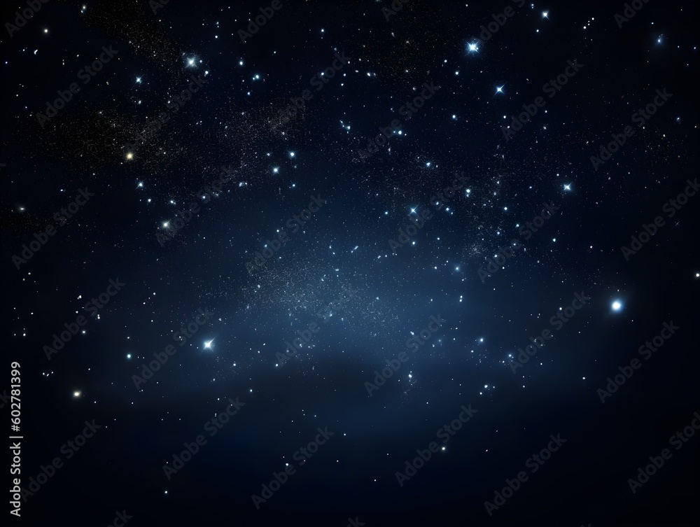 Obraz premium Simple Representation of Night Sky with Twinkling Stars and Hint of Milky Way, AI Generated Background