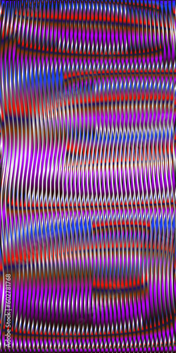 Magenta color linear abstract texture on grid background moire effect in trendy colors of the year. Metaverse concept background for wall art, panel, poster, web banner, mobile apps, interior. 