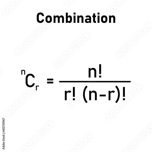 Permutation and combination formulas in mathematics.