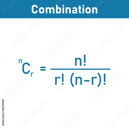 Permutation and combination formulas in mathematics.