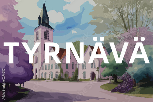 Tyrnävä: Beautiful painting of an Finnish village with the name Tyrnävä in Pohjois-Pohjanmaa