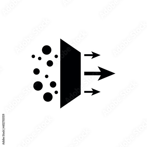 Drop water filtration icon. Filtration process. Simple filtration diagram. Vector illustration isolated on white background.
