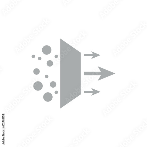 Drop water filtration icon. Filtration process. Simple filtration diagram. Vector illustration isolated on white background.
