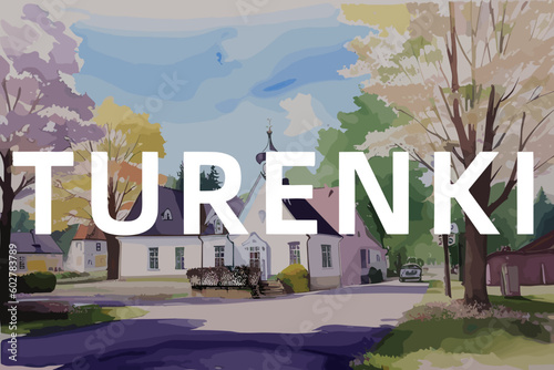 Turenki: Beautiful painting of an Finnish village with the name Turenki in Kanta-Häme