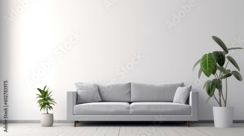 A Mockup of a Living Room With Space on the Wall for a Picture © Eirik Sørstrømmen