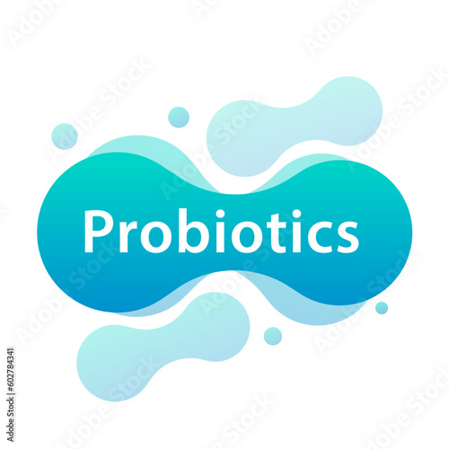 Probiotic bacteria logo design. Healthy food ingredient for therapeutic. Prebiotic, Lactobacillus Vector Icon Design. Vector illustration