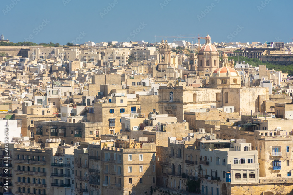 Naklejka premium Cityscape of Birgu, one of the Three Cities of Malta