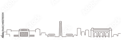 Kansas City Dark Line Simple Minimalist Skyline With White Background