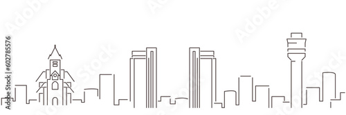 Dar Es Salaam Dark Line Simple Minimalist Skyline With White Background