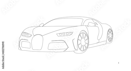 Sports car line art vector  Transport icon  Auto icon  Sport car  Modern auto  Transportation concept   Rent a car