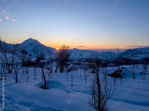 Beautiful sunset in the mountains