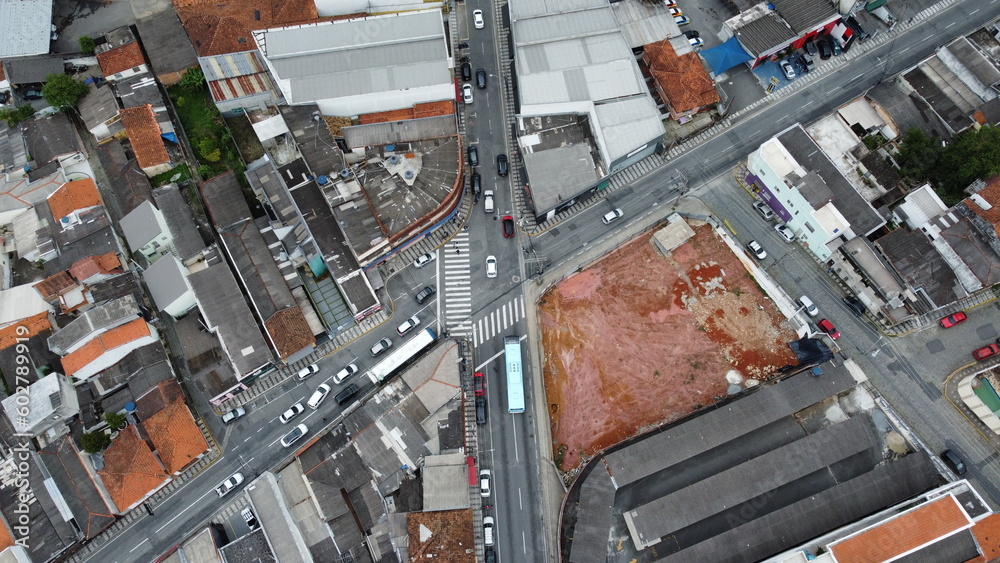 Aerial view of the city of Mogi das Cruzes, SP, Brazil