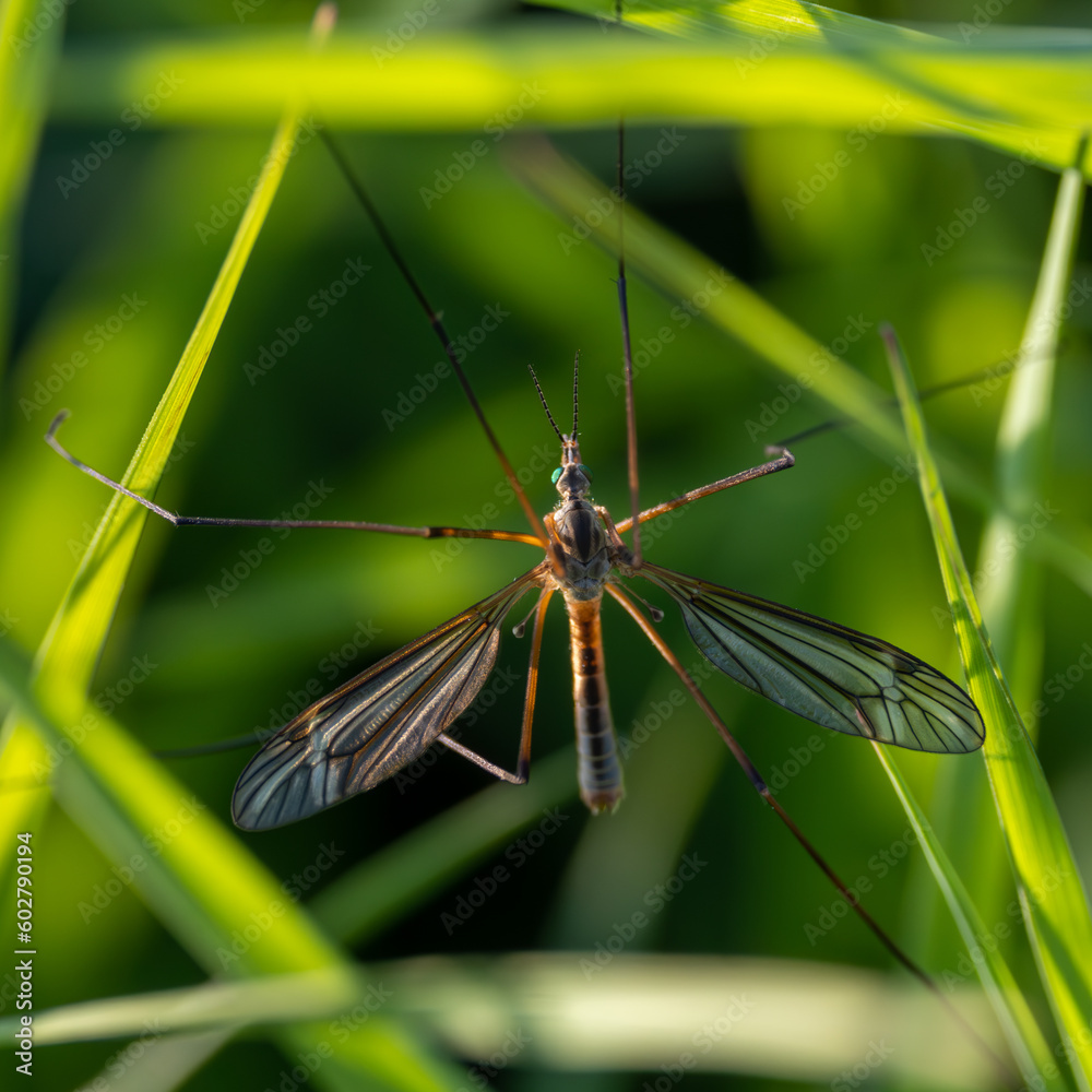 crane fly on grass