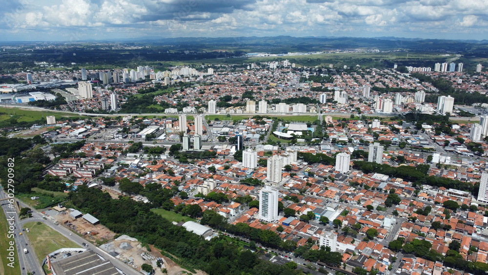 Visão aérea da área residencial da cidade de São josé dos campos em São Paulo
