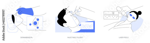 Cosmetologist procedures abstract concept vector illustrations.