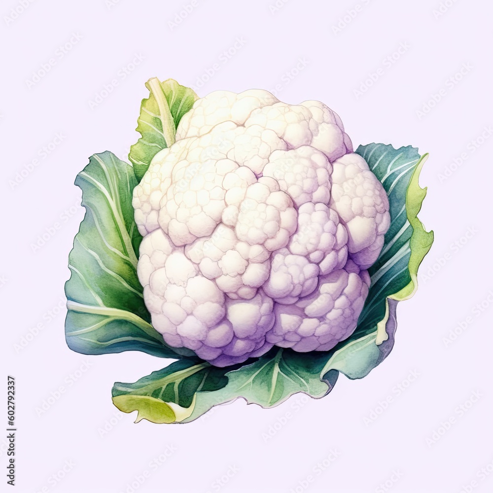 cauliflower isolated on white background, generative ai cauliflower isolated on white background, generative ai