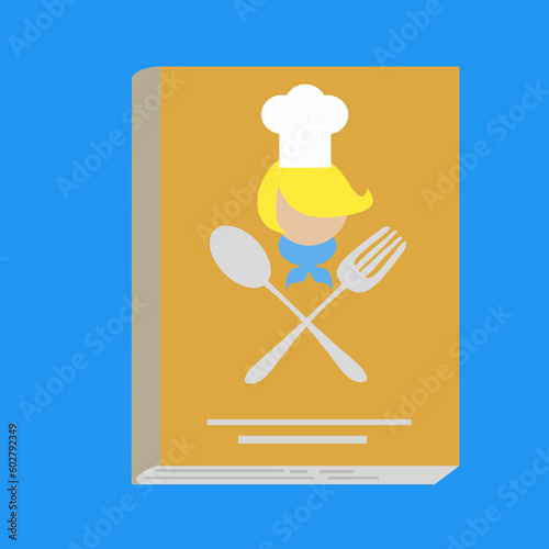 Illustration Vector of Chef's Cooking Recipe Book. Perfect for describing the process of learning to cook
