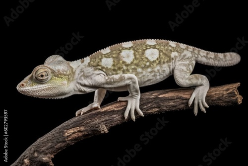 tiny lizard perched on a thin tree branch Generative AI