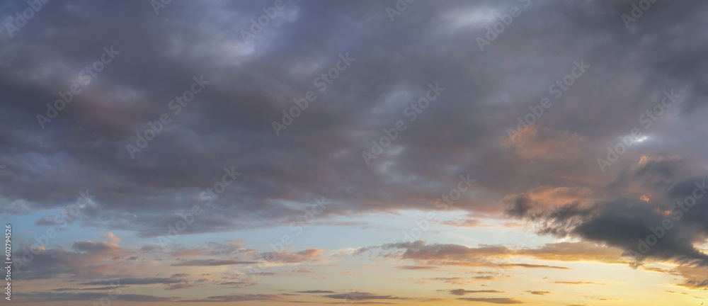 Fototapeta premium Natural background: dramatic sky at sunset