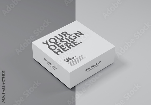 Square box mockup packaging