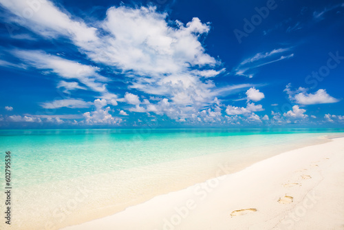 Beautiful sunny ocean beach on Maldives