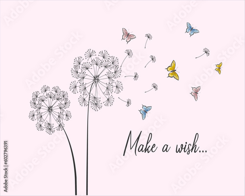 background with flowers dandelion vector