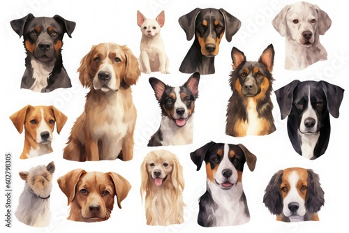 A delightful assortment of dogs, showcasing a variety of breeds, each with its own unique charm and characteristics. Generative AI © Kishore Newton