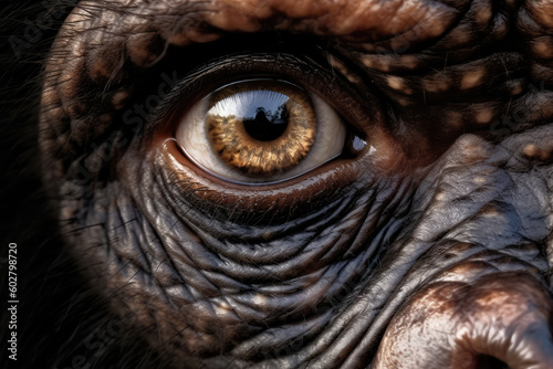 close up of an eye of a gorilla generative ai