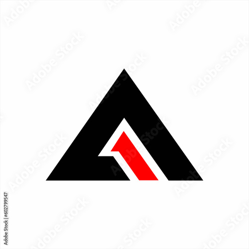 Free Download Abstract geometric letter A vector logo design with number one. - GFXLoad